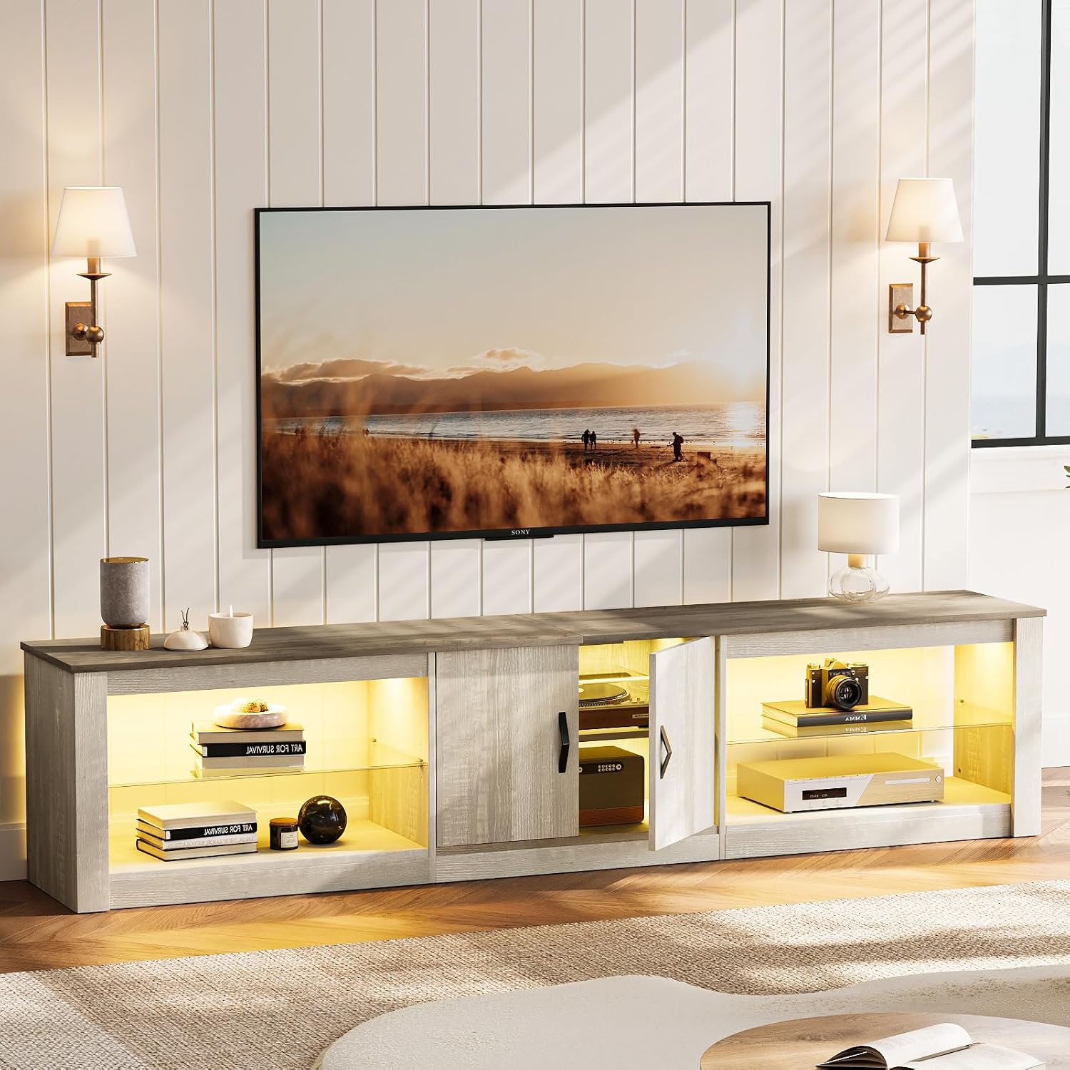 Gaming Console Entertainment Center - Suporte para TV de 80 Polegadas