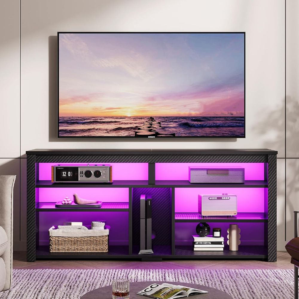Gaming Console Entertainment Center - Suporte de TV Moderno para TVs