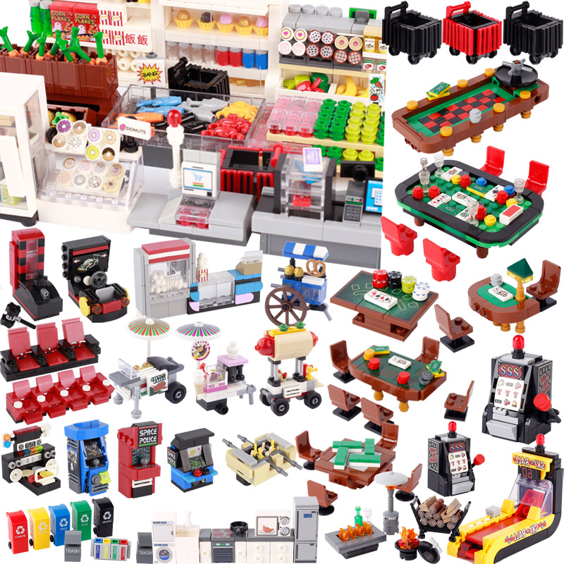 Gaming Console Lego - Cidade rua vista cena blocos de