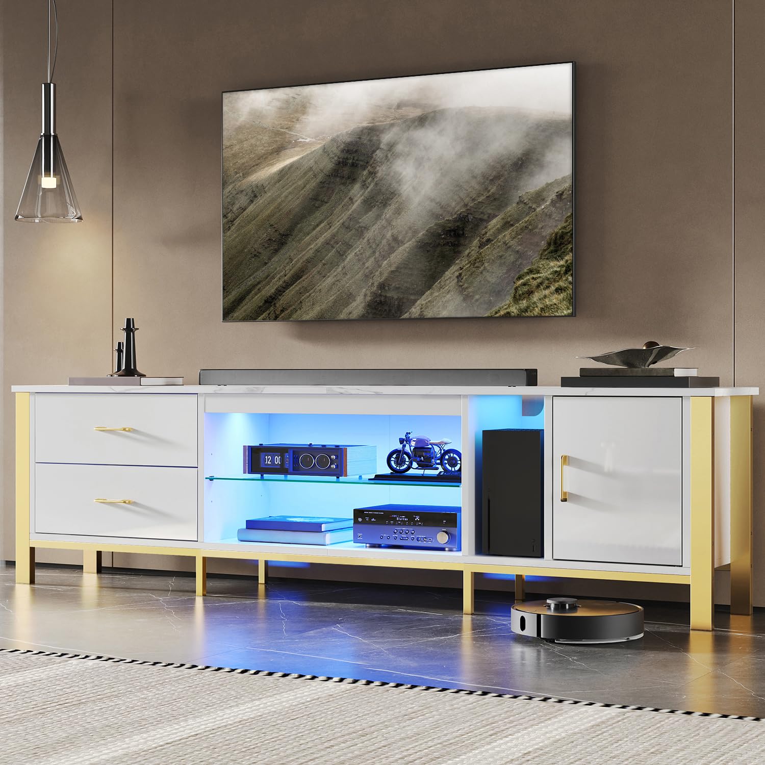 Gaming Console Entertainment Center - Suporte para TV de 75/80/85 polegadas,