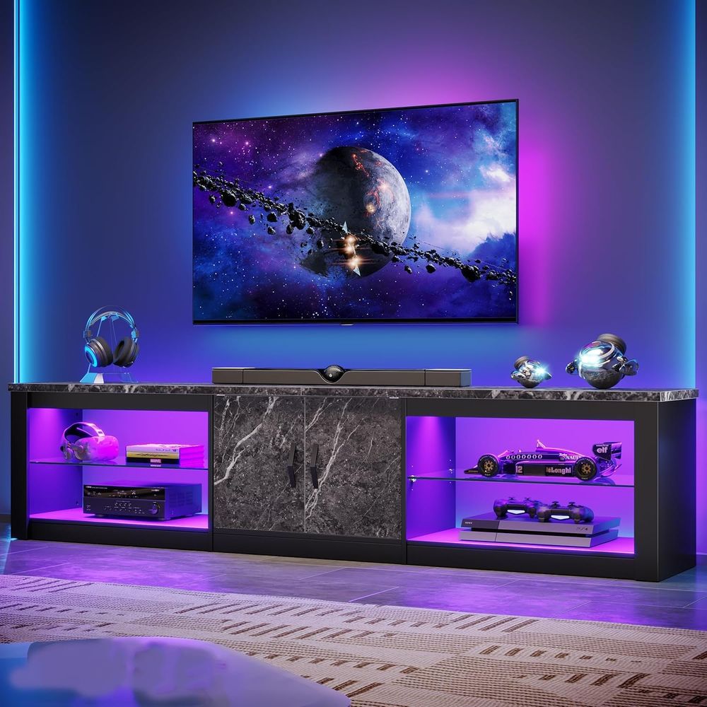 Gaming Console Entertainment Center - Suporte para TV de 80 polegadas