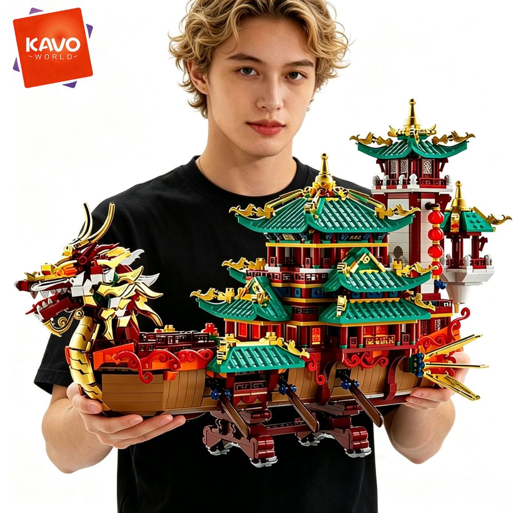 Gaming Console Lego - KAVOWORLD 2453 peças Blocos de Montar