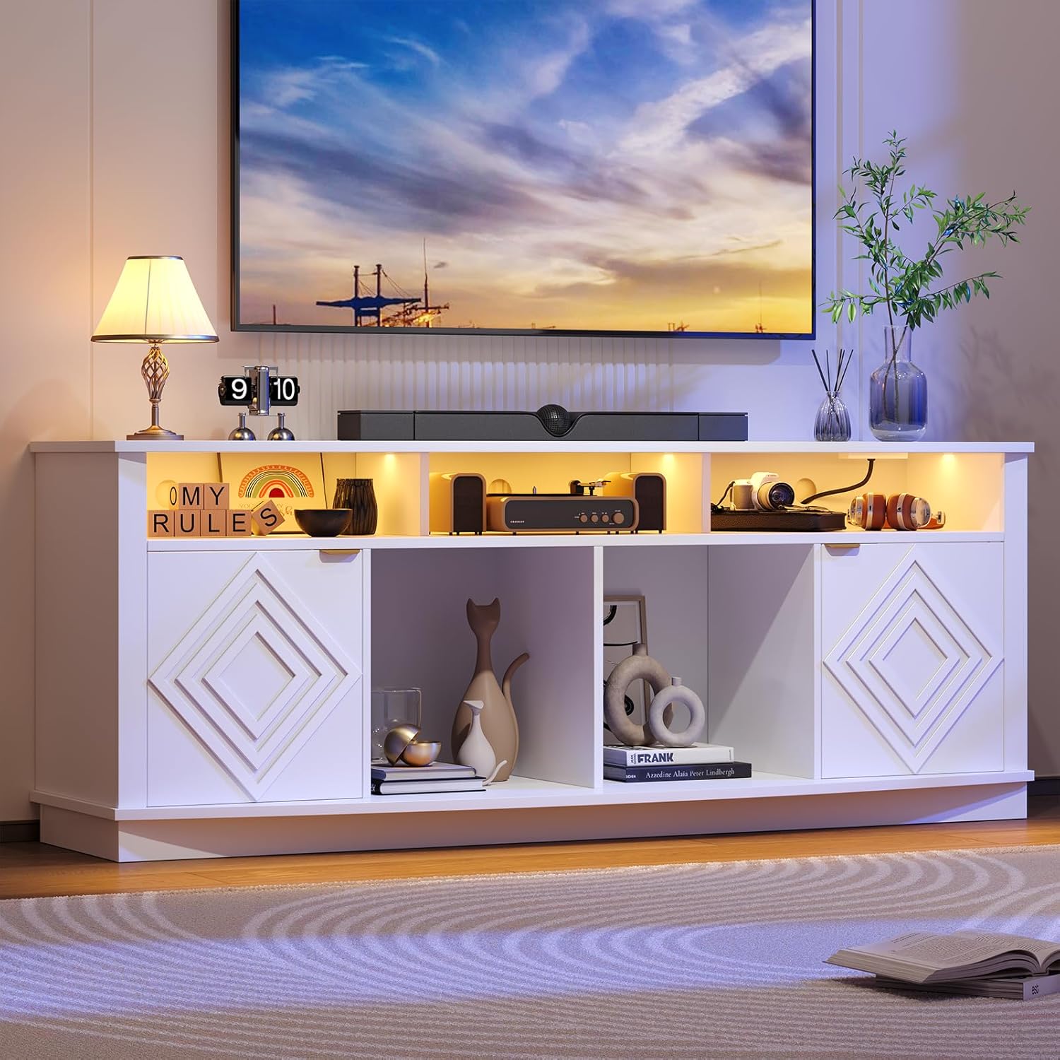 Gaming Console Entertainment Center - Suporte para TV LED de 80
