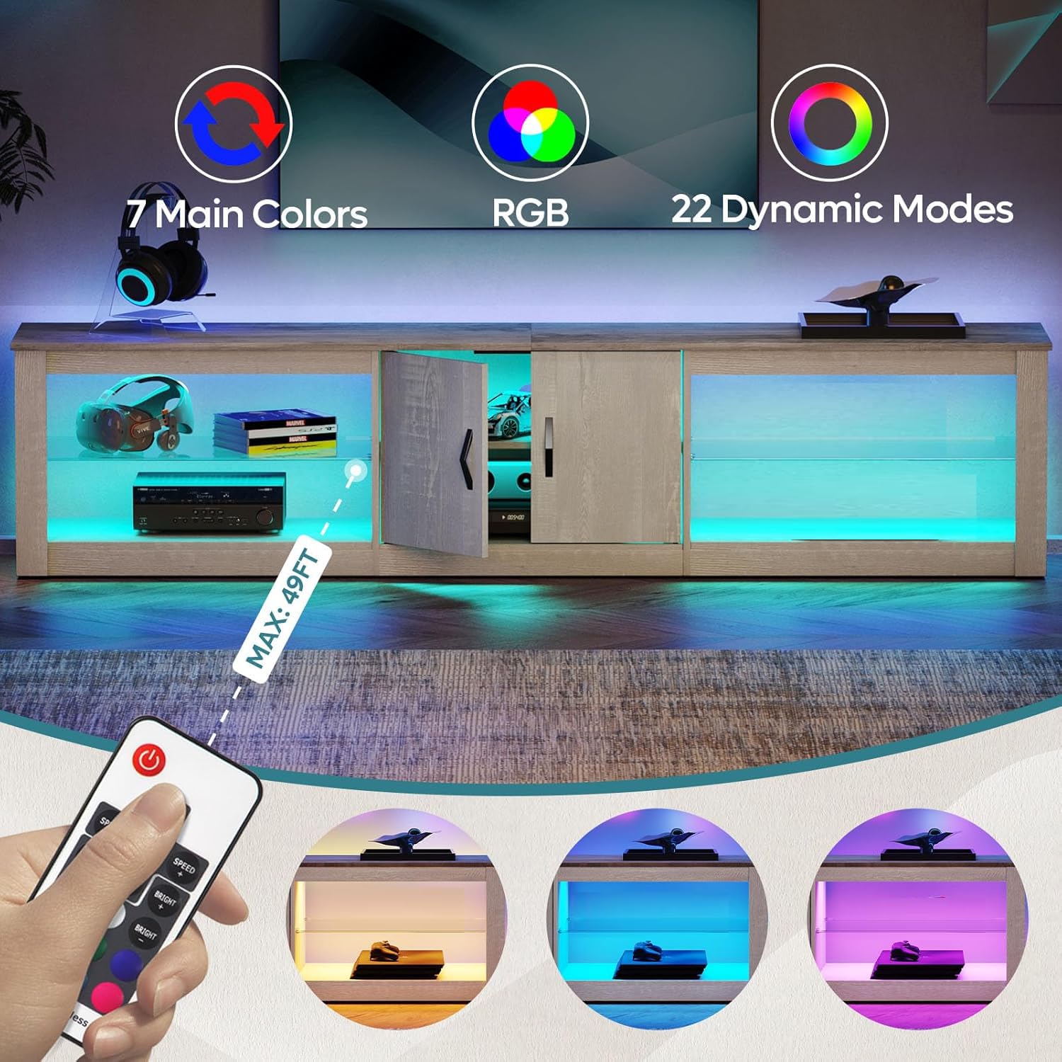 Suporte para TV de 80 Polegada - Gaming Console Entertainment Center avaliação e preço
