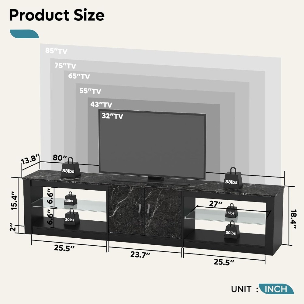 Suporte para TV de 80 Polegada - Gaming Console Entertainment Center avaliação e preço