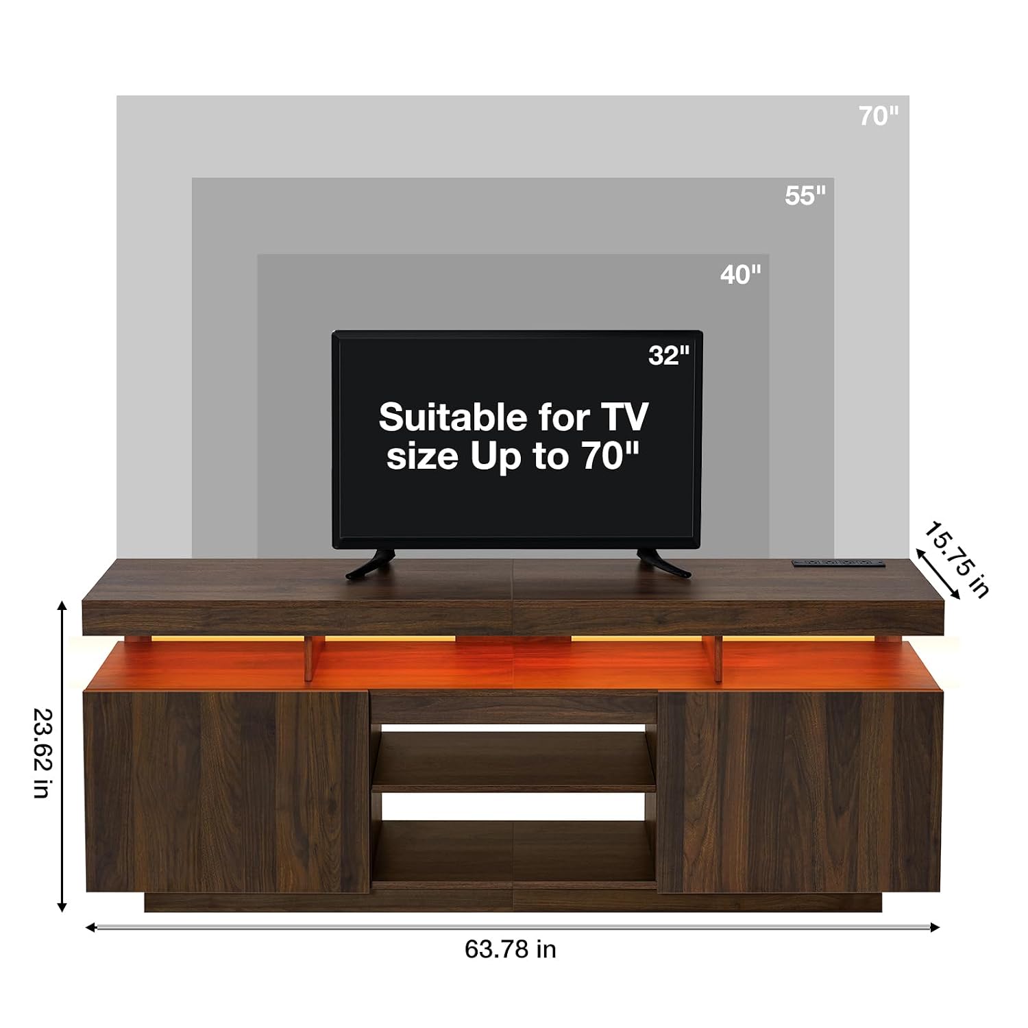 Suporte para TV LED com Tomada - Gaming Console Entertainment Center avaliação e preço