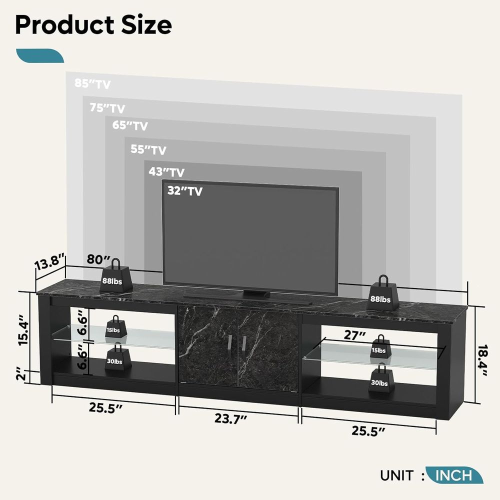 Suporte para TV de 80 polegada - Gaming Console Entertainment Center avaliação e preço
