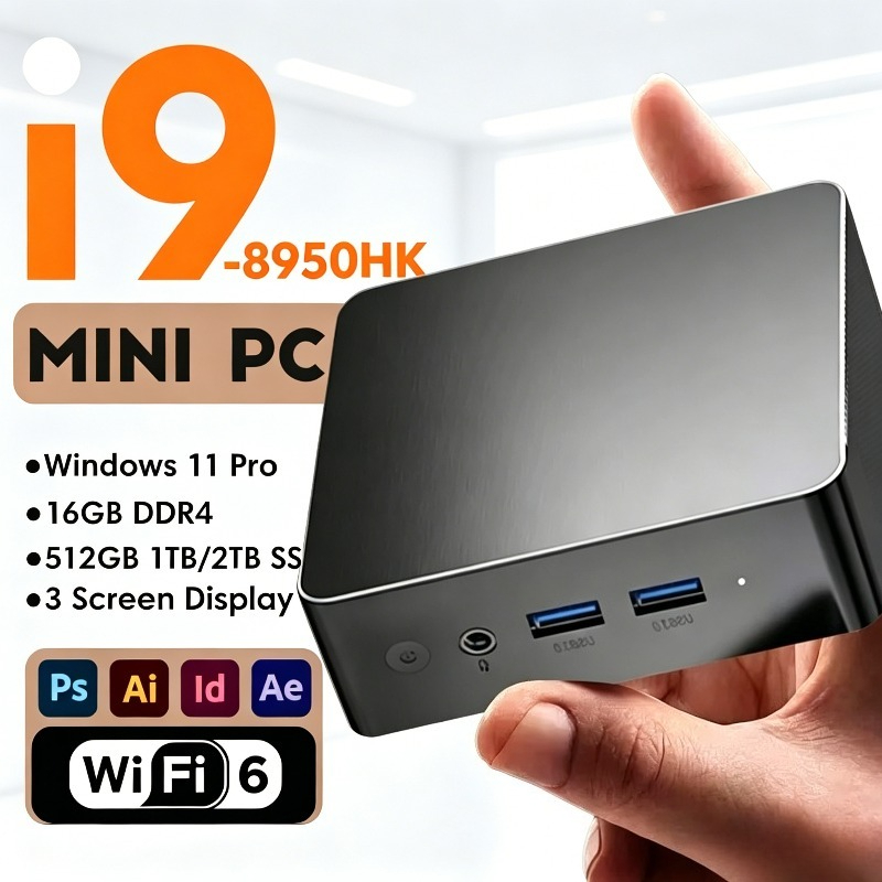 Mini PC Intel Core i9 8950HK c - Gaming Console Portable Pc avaliação e preço