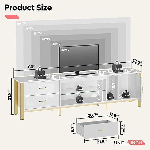 Suporte para TV de 75/80/85 po - Gaming Console Entertainment Center avaliação e preço