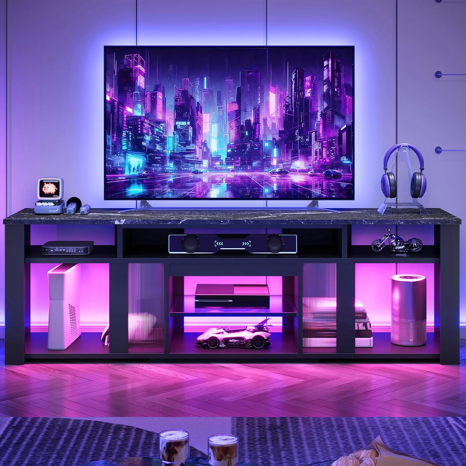 Suporte para TV de 80 Polegada - Gaming Console Entertainment Center avaliação e preço