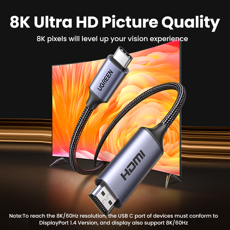 UGREEN USB C para 4K 8K Cabo c - Hdmi Cable 2.1 avaliação e preço